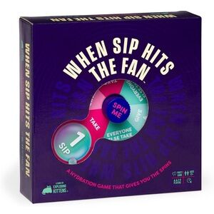 Exploding Kittens When Sip Hits The Fan Party Game Hydration New Pink Blue OS